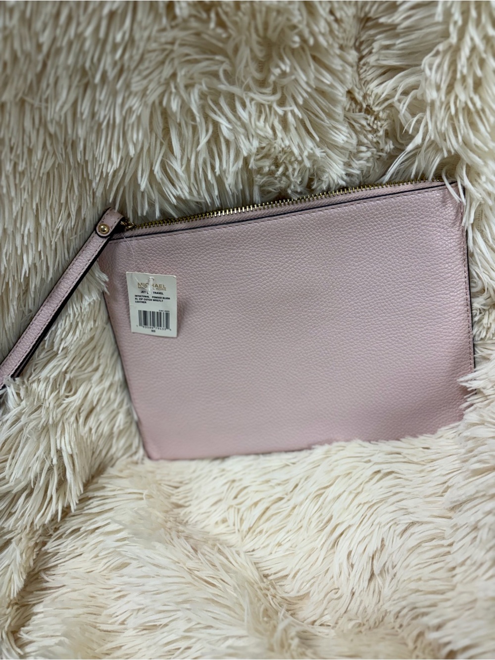 Michael Kors Light Pink Pebbled Leather JestSet Wristlet Clutch - Picture 3 of 5